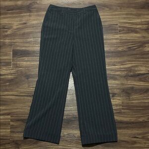 New York & Company Black Pinstripe Wide-Leg Trousers